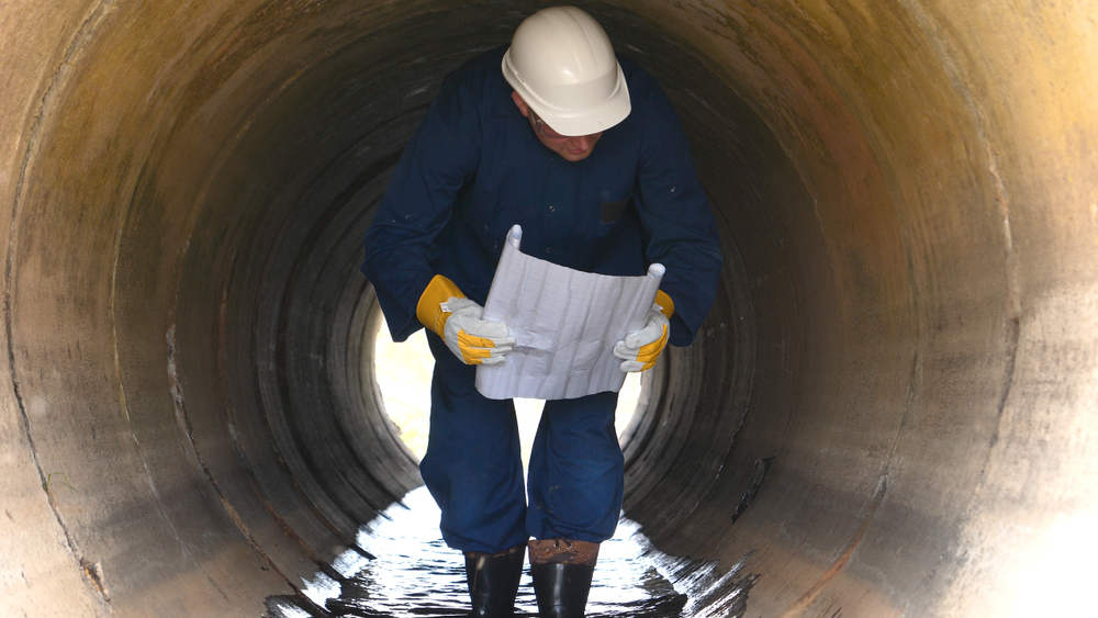 Drainage Testing Service in the underground pipe tunnel